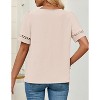 Coolmee Women's Dressy Casual Tops Keyhole Business Work Blouses Pleated Summer Shirts - 2 of 4