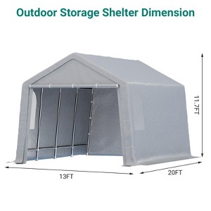 Storage Shed Canopy, Heavy Duty Outdoor Storage Tent with Roll-up Ventilated Zipper Door,Portable Garage Shed Waterproof for Bike, Motorcycle Shelter - 1 of 4