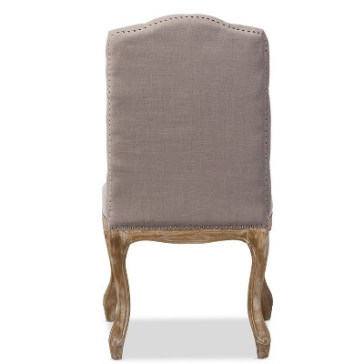 Hudson Beige Linen Upholstered Button-Tufted Parsons Side Chair