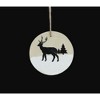 Northlight Winter Deer with Pine Trees on Wooden Disc Christmas Ornament - 3.75" - Beige - image 2 of 3