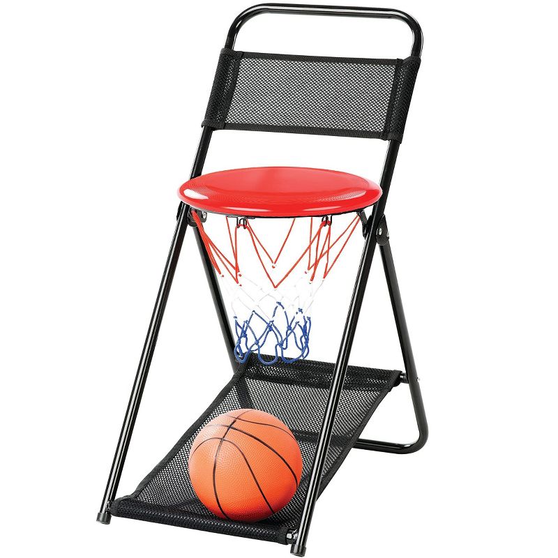 Slam Dunk 2 in 1 Mini Basketball with Hoop, Frisbee Game Set with Dual Functional Chair, 2 of 6