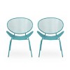 Coolbibila-Modern Patio Dining Chairs, Patio Chair Metal With Back, Outdoor Accent Chair, Patio Chair Set Of 2 - 3 of 4