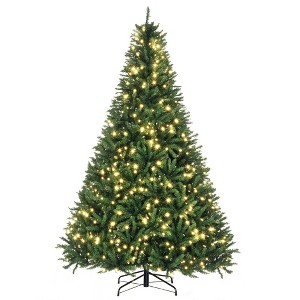 HOMCOM Pre-Lit Full Douglas Fir Artificial Christmas Tree with Realistic Branches, 700 Warm White LED Lights and 2154 Tips - 1 of 4