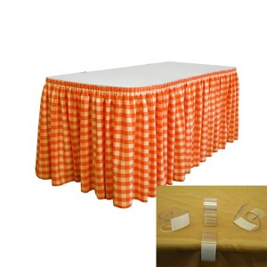 Slickblue Polyester Gingham Checkered Table Skirt with L-Clips - 1 of 1