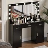MDF Large Mirror Dressing Table, 3 Color Lighting Modes, Brightness Adjustable, Makeup Dressing Table For Girls - 2 of 4