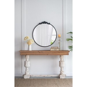 Kumasinova Arch/Round Mirror,Wall Mirror with Gleaming Primrose Frame,Decorative Mirror for Wall Decor,Bathroom,Bedroom,Living Room,Gold/Black - 1 of 4
