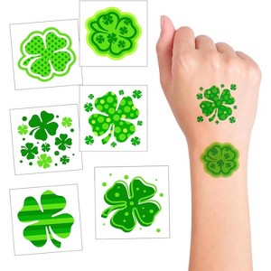 4E's Novelty 72 Pack Shamrock Tattoos Pre-Cut St. Patrick's Day Party Favors for Kids Bulk Gifts Accessories - 1 of 4