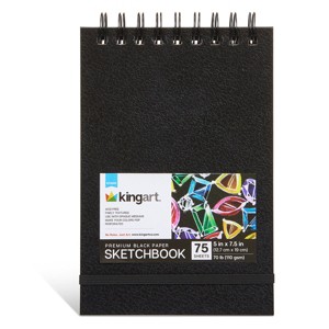 KINGART Black Paper Pad 5x7.5 75 Sheets - 1 of 4