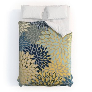 Deny Designs Megan Morris Floral Print Comforter Bedding Set Gray - 1 of 4