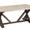 50" Romina Coffee Table: Marble Top, Weathered Espresso Base - Acme Furniture - 2 of 4