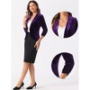 INSPIRE CHIC Women's Velvet Lapel Collar Open Front Cardigan - 2 of 4