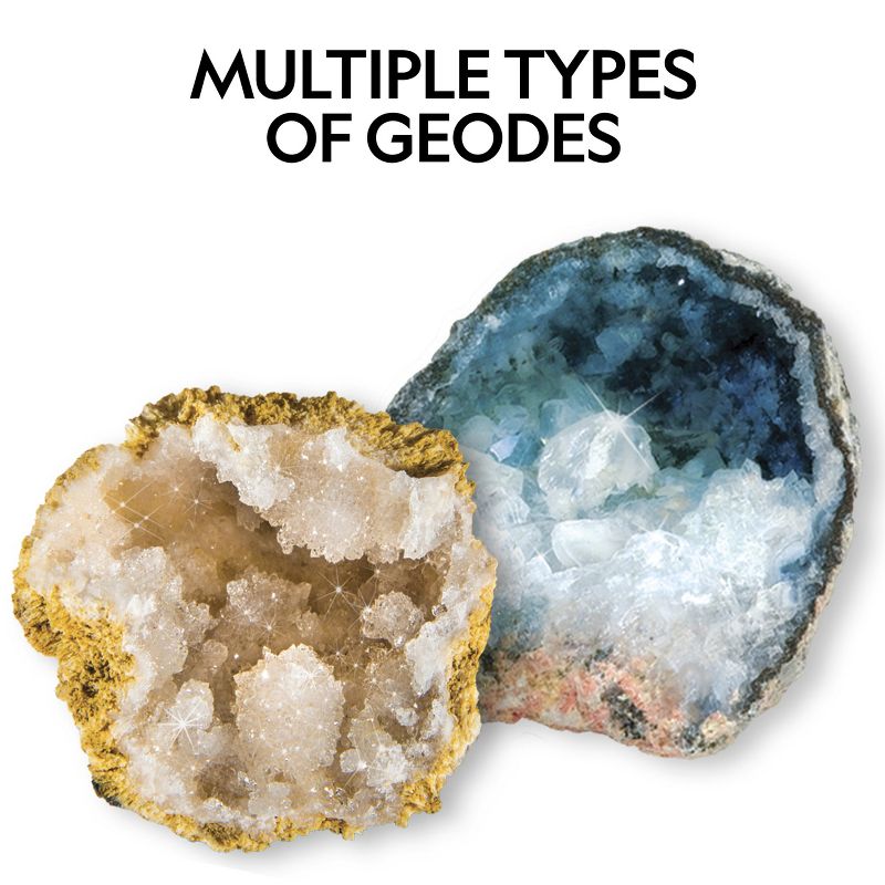 NATIONAL GEOGRAPHIC Break Open 15 Premium Geodes, Includes Goggles, Detailed Learning Guide, 3 Display Stands, STEM Science Toy & Educational Gift, 4 of 12