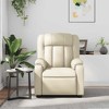 vidaXL Massage Recliner Chair, Adjustable Recliner with 6-Point Vibration Massage, Cream Leather - 3 of 4