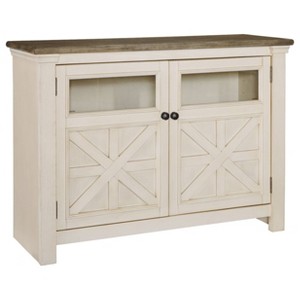 Signature Design by Ashley Bolanburg TV Stand for TVs up to 50" White: Mid-Century Modern Media Console with Cable Management - 1 of 4