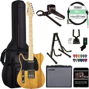 Sawtooth Left-Handed Butterscotch ET Series Electric Guitar w/ Black Pickguard - Includes: Accessories, Amp & Gig Bag - 1 of 4
