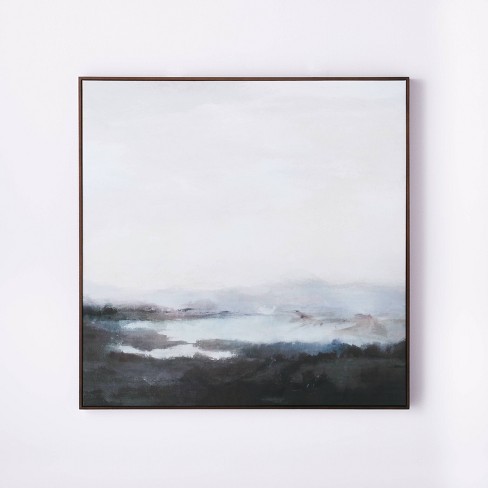 12" x 12" Dreary Abstract Landscape Framed Wall Canvas - Threshold™  designed with Studio McGee