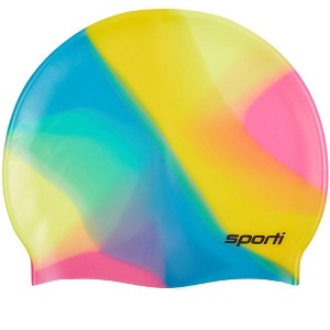 Sporti Multi Color Silicone Swim Cap - 1 of 4
