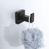 Itopfox Bathroom Hardware Set 4 Pieces, Stainless Steel Matte Black Towel Bar Set, Includes Towel Bar, Towel Ring, Robe Hooks, Toilet Paper Holder - 2 of 4