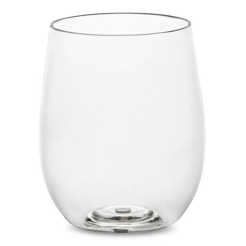 Smarty Had A Party 12 oz. Clear Elegant Stemless Plastic Wine Glasses (64 Glasses), 1 of 5