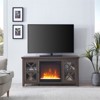 47.75 in. Alder Brown TV Stand with Crystal Fireplace Insert - Henn&Hart - image 4 of 4