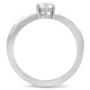 Slickblue Women’s Solitaire Engagement Ring, Silver, 4.25mm CZ, Twisted Band, Polished Stainless Steel, Size 4-10 - 4 of 4