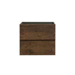 DOMETOUR Wall Mount Cabinet Without Basin, Walnut Color, With Two Drawers, Pre-Assembled - 1 of 4