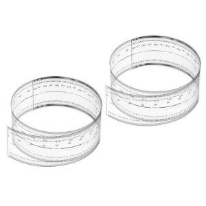Unique Bargains PET Plastic Folding Film Flexible Ruler with R Angle and Width Lines 2 Pcs - 1 of 4