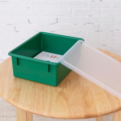 Assorted Multicolor Stackable Plastic Storage Bins for Kids