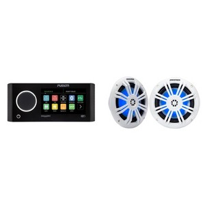 Kicker 51KM604WL KM 6.5" 4Ω LED Marine Coaxial Speakers - Pair , Bundled with MS-RA770 Apollo Marine Receiver - 1 of 4
