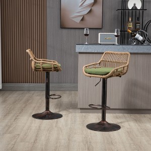 CAVINAS 25.6"-33.4"Adjustable Counter Height Bar Stools,Set of 2,360°Swivel Rattan Barstools with Cushion,Modern Counter Stools for Kitchen - 1 of 4
