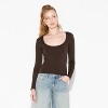 Women's Long Sleeve Seamless Squareneck Blouse - Wild Fable™ - 2 of 4