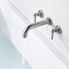 Sumerain Wall Mount Tub Faucet Brushed Nickel 3 Hole Bathtub Filler Faucet with Rough in Valve - 2 of 4