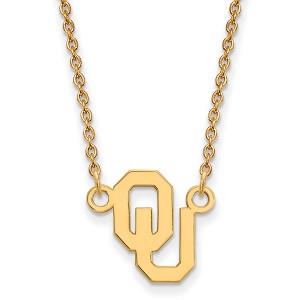Black Bow Jewelry 14k Yellow Gold Oklahoma Sooners NCAA Necklace 18 Inch - 1 of 4