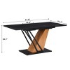 GDFStudio Elin Modern Rectangular Extendable Dining Table with Metal Frame and Wooden Tabletop - 3 of 4
