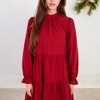 Anna-Kaci Women's High Neck Tiered Swing Dress with Long Sleeves for Casual Looks - 2 of 4