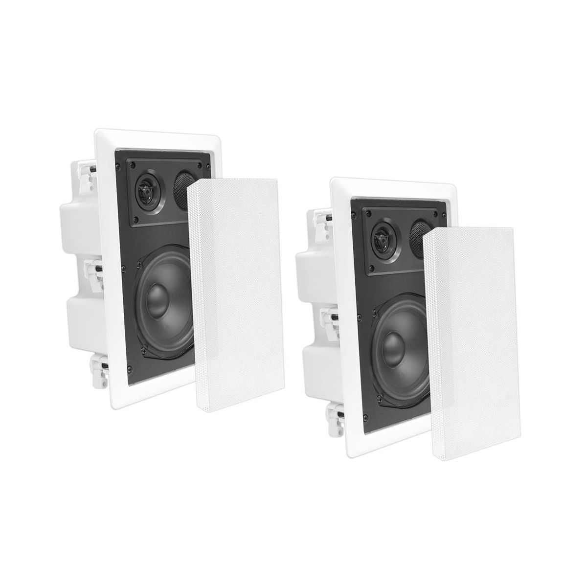 Pyle 5.25'' In-Wall/In-Ceiling Speakers for Home Audio with 2-Way Stereo System, Easy Installation, White Finish
