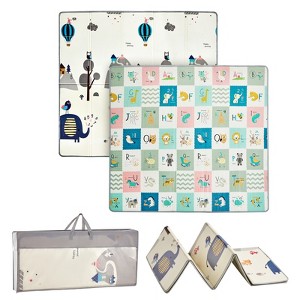VEVOR Baby Play Mat, 71""x79"" Extra Large Baby Crawling Mat, Non-Slip One-Piece Foam Baby Playmat, Foldable Reversible Floor Mat, Grey - 1 of 4