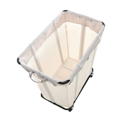 Black Canvas and Steel Frame Hamper with Wheels