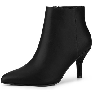 Allegra K Women's Halloween Pointed Toe Zipper Stiletto Heel Ankle Boots - 1 of 4