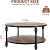 36" Round Coffee Tables with Storage, 2-Tier Round Coffee Table, Center Table Modern Wood Coffee Table, Easy Assembly - 2 of 4
