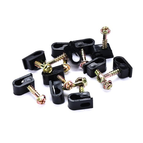 Large Cable Clips with Storage Box, 50pcs Black Adhesive Cable