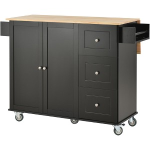NicBex 3 Drawer Rolling Kitchen Island Cart with 1 Cabinet,Kitchen Island on Wheels with Towel Rack and Spice Rack,Island Table for Kitchen - 1 of 3