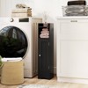 Costway Bathroom Storage Cabinet with Door Toilet Paper Holder Stand for Small Spaces Black/Gray/White - 2 of 4
