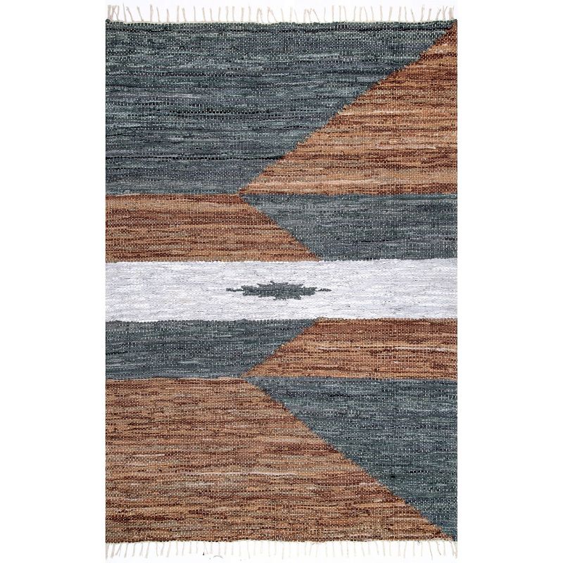 nuLOOM Esperanza Leather Modern Abstract Area Rug, 1 of 11