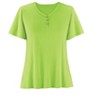 Collections Etc Super Soft V-Neck Henley Short Sleeve Pajama Top - 4 of 4