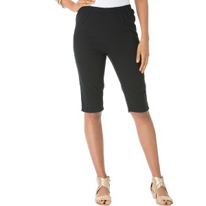Roaman's Women's Plus Size Comfort Stretch Bermuda Jean Short - 1 of 4