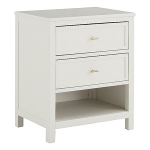 iNSPIRE Q 2-Drawer Solid Wood and Engineered Wood Nightstand in White - 1 of 4