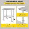 VEVOR Stainless Steel Work Table 30 x 24 x 33 Inch, 700 LBS Load Capacity with 4 Wheels, 3 Adjustable Height Levels, Silver - 4 of 4