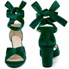 BLISSFUL STEP Women's Cross Strap Chunky Heel Lace Up Heeled Sandals - 2 of 3
