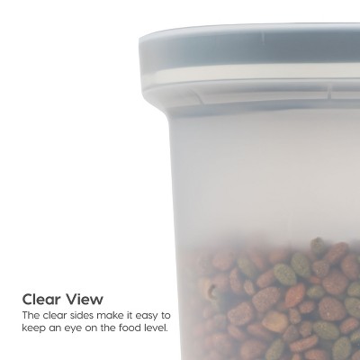 30 Quart Black Airtight Plastic Pet Food Storage Container with Scoop